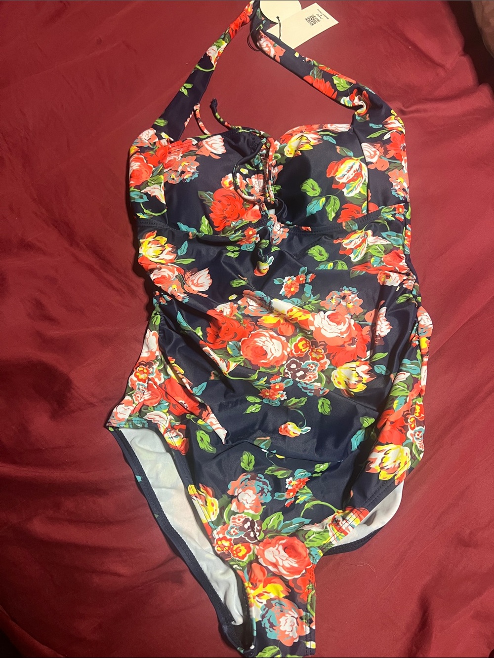East Elegant Maternity Navy Floral One-Piece Swimsuit